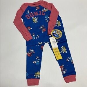 NEW Sega Sonic The Hedgehog Boys Size 3T Unisex 2-Piece Pajamas 100% Cotton NWT